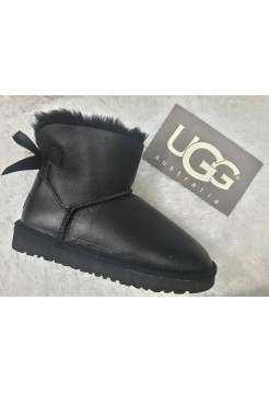 Купить UGG Mini Bailey Bow All Leather Black В Украине